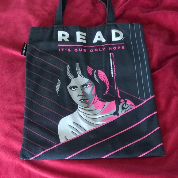 Out of Print Handbags - Graphic Tote Bag with Pink Accents